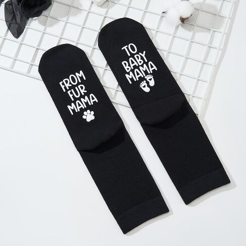 Pregnant Mom, From Fur Mama to Baby Mama, Future Mom, Pregnancy Gift, New Socks, Mom Socks, Expecting Mom in Kuwait