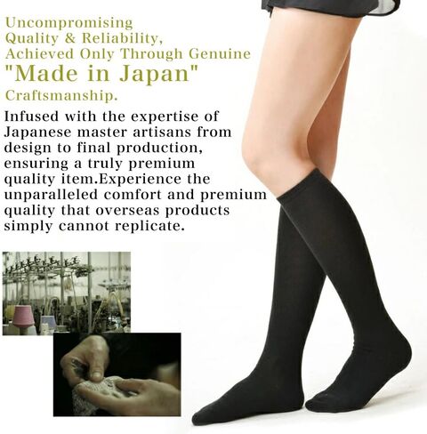 M&M SOCKS(エムアンドエムソックス)] Organic Cotton Knee High Socks for Women Made in Japan Gentle Graduated in Saudi Arabia