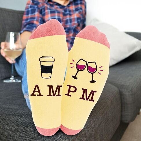 جوارب النبيذ هدايا مضحكة للنساء عشاق النبيذ الجوارب الجدة لطيف هدايا عيد الميلاد تخزين يعاني هدية عيد ميلاد باردة للشاربين أمها زوجة صديقة أفضل صديق ابنة عمة أخت in Kuwait