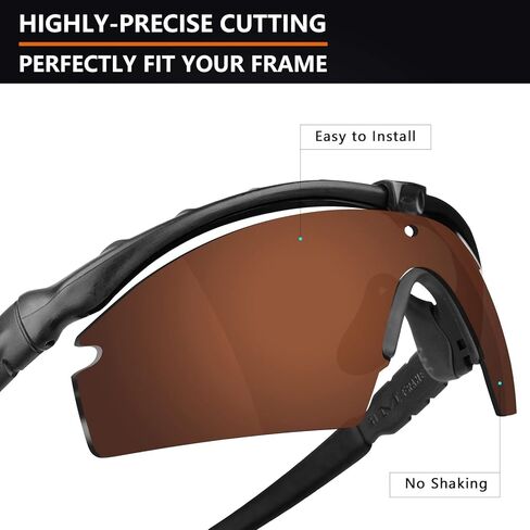 Alphax Dark Brown Optimized Polarized Engraved Replacement Lenses for Oakley Si M Frame 3.0 OO9146 in Kuwait