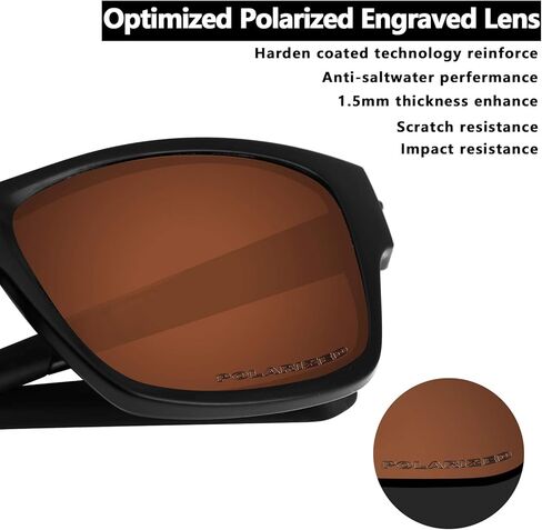 Alphax Dark Brown Optimized Polarized Engraved Replacement Lenses for Oakley Si M Frame 3.0 OO9146 in Kuwait