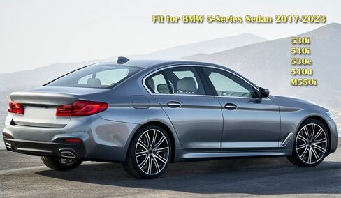 Side Window Visors Wind Deflectors Sun Rain Guards Compatible with 2017-2023 BMW 5-Series Sedan 530e 530i 540i M550i, Tape-On Black in Kuwait