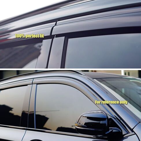 Side Window Visors Wind Deflectors Sun Rain Guards Compatible with 2017-2023 BMW 5-Series Sedan 530e 530i 540i M550i, Tape-On Black in Kuwait