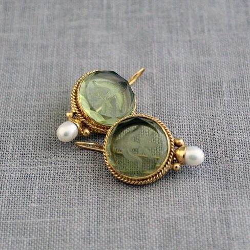 Green Earrings, Vintage Handmade Jewelry, Minimalist Jewelry in Saudi Arabia