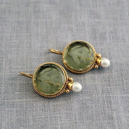 Green Earrings, Vintage Handmade Jewelry, Minimalist Jewelry in Saudi Arabia