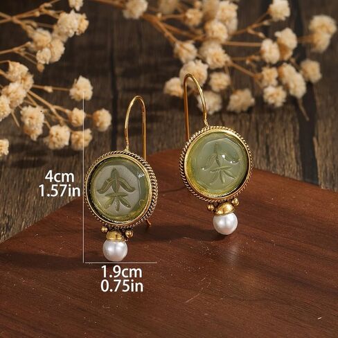 Green Earrings, Vintage Handmade Jewelry, Minimalist Jewelry in Saudi Arabia