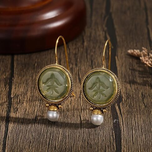 Green Earrings, Vintage Handmade Jewelry, Minimalist Jewelry in Saudi Arabia