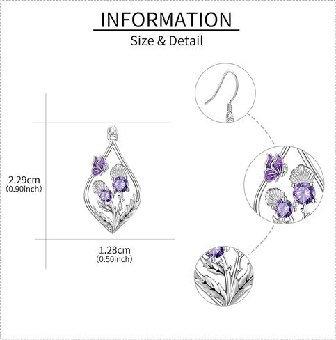 ONEFINITY Celtic Earrings 925 Sterling Silver Tree of Life/Scottish Thistle Dangle Drop Earrings Abalone Shell Scotland Jewelry Gifts for Women Mom Grandma in Saudi Arabia