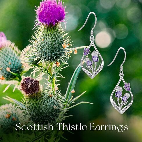 ONEFINITY Celtic Earrings 925 Sterling Silver Tree of Life/Scottish Thistle Dangle Drop Earrings Abalone Shell Scotland Jewelry Gifts for Women Mom Grandma in Saudi Arabia