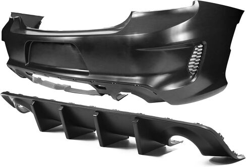 IKON MOTORSPORTS, Rear Bumper Compatible With 2015-2023 Dodge Charger, Widebody Style Rear Bumper & IKON Style Matte Black Diffuser in Saudi Arabia
