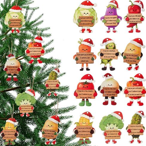 Thyle 12 Pcs Twelve Days of Christmas Ornament Set Wooden Christmas Tree Decorations 3.35 Inch Hanging Christmas Ornaments with Hanging Rope for Xmas Holiday Party Supplies in Saudi Arabia
