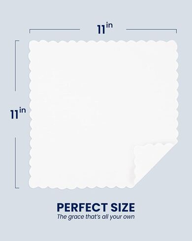 Selected Hanky Elegant Cotton Handkerchiefs for Women & Ladies, 12 Pack White Hankies with Scalloped Edge, 11x11 Inch Soft Reusable Daily Essential in Kuwait