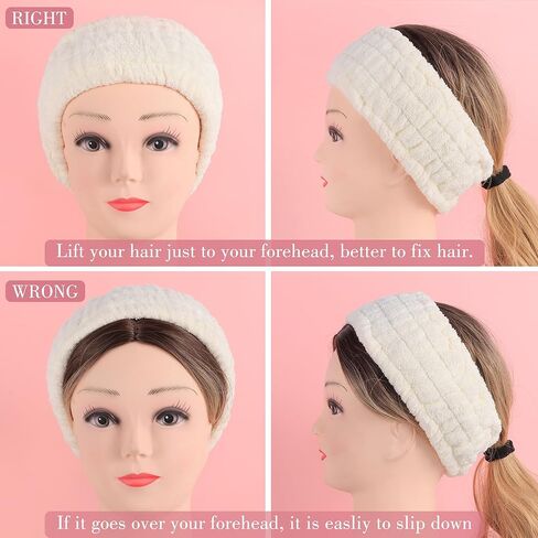 9 Pcs Spa Headband for Washing Face,Skincare Headband and Wristband Set,Women Teen Girls Facial Hairbands for Washing Face, Makeup, Sports, Yoga (pink+apricot+black) in Saudi Arabia