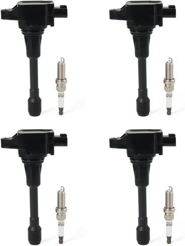 4pcs UF-549 Ignition Coils Pack + 4pcs 9029 Iridium Spark Plugs for Nissan Altima Frontier NV200 Rogue Sentra Versa Cube 1.6L 1.8L 2.0L 2.4L 2.5L 2005-2021 Spark Plugs and Coil Packs Kit in Saudi Arabia