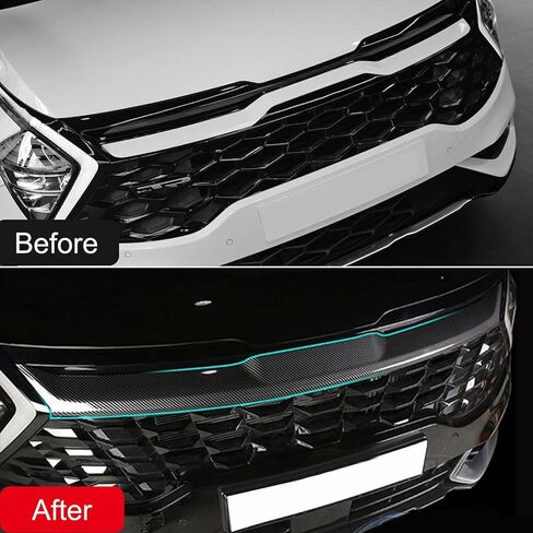 Hood Grille Trim Cover Front Upper Grill Decoration For Kia Sportage 2023 2024 2025 Front Hood Bonnet Cover Trim Carbon Fiber Print in Kuwait