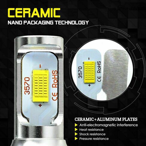 Compatible with Ram ProMaster 1500 2500 3500 (2014-2022) Hi/Lo Beam ; 300% Brightness 10000LM 6000k white light,H7 fog lamp Bulbs,Interior lights Bulbs(Pack of 4) in Kuwait