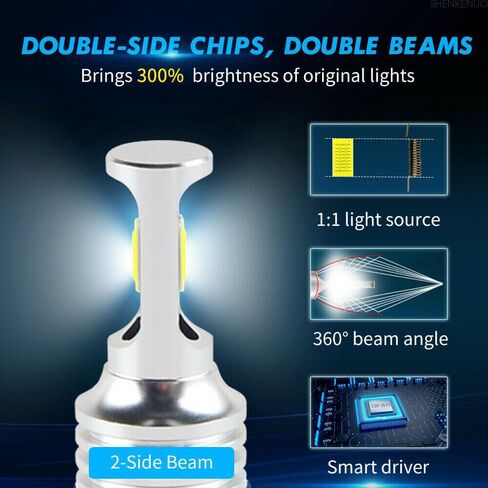 Compatible with Ram ProMaster 1500 2500 3500 (2014-2022) Hi/Lo Beam ; 300% Brightness 10000LM 6000k white light,H7 fog lamp Bulbs,Interior lights Bulbs(Pack of 4) in Kuwait