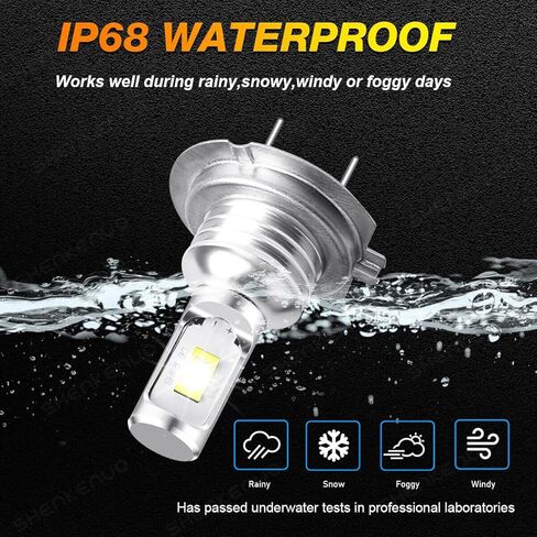 Compatible with Ram ProMaster 1500 2500 3500 (2014-2022) Hi/Lo Beam ; 300% Brightness 10000LM 6000k white light,H7 fog lamp Bulbs,Interior lights Bulbs(Pack of 4) in Kuwait