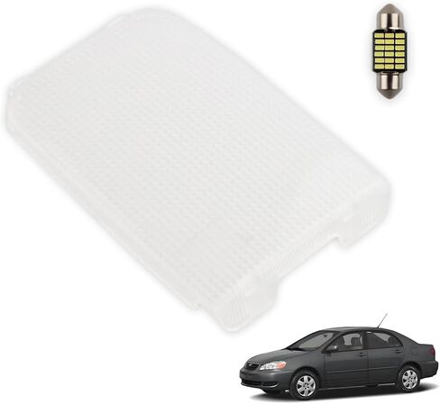 Interior Car Roof Dome Map Light Cover Len Compatible with Toyo-ta Celica Corolla Tercel RAV4 1991-2005, [With Led Festoon Bulb] Overhead Dome Light Lens Cover, 1 PC in Kuwait