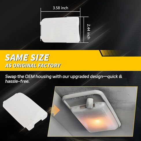 Interior Car Roof Dome Map Light Cover Len Compatible with Toyo-ta Celica Corolla Tercel RAV4 1991-2005, [With Led Festoon Bulb] Overhead Dome Light Lens Cover, 1 PC in Kuwait