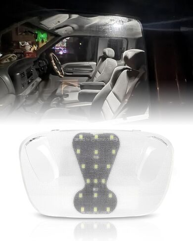 LED Interior Roof Dome Light Cover Clear Lens Overhead Reading Lamp for 1999-2007 Fo-rd F250 F350 F450 F550, F150 Expedition Mustang Taurus, 6000K White LED Roof Dome Map Lamp, 1PCS in Kuwait