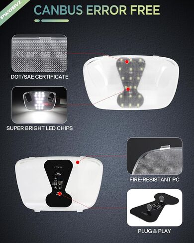 LED Interior Roof Dome Light Cover Clear Lens Overhead Reading Lamp for 1999-2007 Fo-rd F250 F350 F450 F550, F150 Expedition Mustang Taurus, 6000K White LED Roof Dome Map Lamp, 1PCS in Kuwait