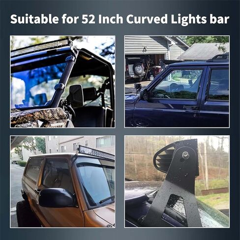 2PCS 52'' LED Light Bar Mounting Brackets - for Mounting Offroad Lightbar on Upper Windshield, Compatible with 2007-2013 Chevrolet Silverado Suburban Avalanche Tahoe & GMC Yukon Sierra in Kuwait