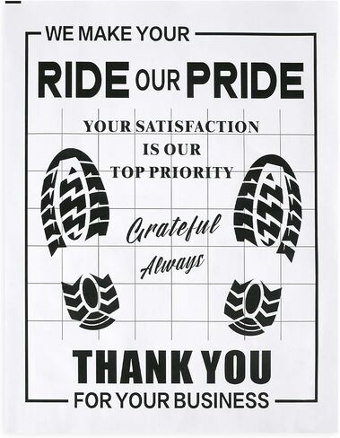 100 قطعة من سجادات الأرضية الورقية للسيارات، سجادات أرضية السيارات للاستعمال مرة واحدة، واقيات وسادة القدم الورقية المقاومة للماء مع تصميم شكرًا لك على تفاصيل السيارة ووكلاء السيارات (20 بوصة × 16 بوصة) in Kuwait