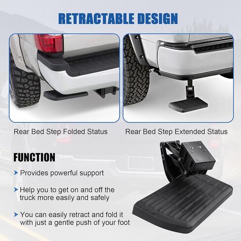 خطوة سرير خلفية قابلة للسحب متوافقة مع 2015 2016 2017 2018 2019 2020 Ford F150 قابلة للطي لشاحنة الباب الخلفي استبدال #75312-01A in Kuwait