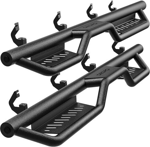 OEDRO Running Boards Compatible with 2019-2026 Chevy Silverado GMC Sierra 1500 Crew Cab, 2020-2026 2500HD 3500HD, Two Stairs Side Steps, Bolt-on Nerf Bars Step Rail, Black in Saudi Arabia