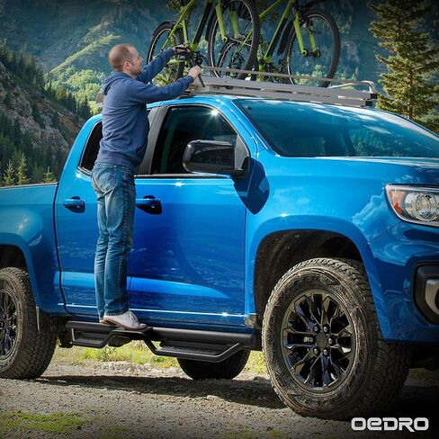 OEDRO Running Boards Compatible with 2019-2026 Chevy Silverado GMC Sierra 1500 Crew Cab, 2020-2026 2500HD 3500HD, Two Stairs Side Steps, Bolt-on Nerf Bars Step Rail, Black in Saudi Arabia