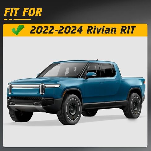Running Boards Compatible with Rivian R1T 2022 2023 2024, 5.8 Inches Wide Extended Side Bars Modified Slip Proof Heavy Duty Carbon Steel Side Steps Nerf Bars Car Accessories, Black in Kuwait