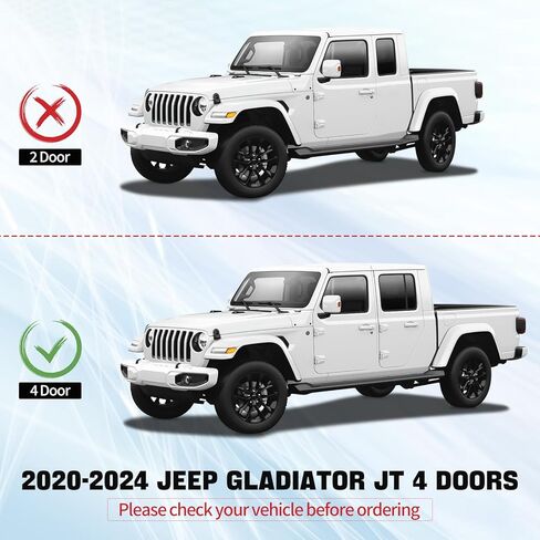 Running Boards Compatible with 2020 2021 2022 2023 2024 Gladiator JT 4 Door, Two Stairs Gladiator JT Side Steps Pickup Truck Steel Nerf Bars Step Plates Rock Sliders Rail, Texture Black in Kuwait