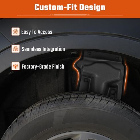 غطاء ممتص للصدمات متوافق مع Ford Maverick 2022-2025، بديل غطاء درع الصدمات للعجلة الخلفية لملحقات 2024 Maverick (قطعتان) in Kuwait