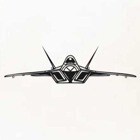 لوحة فنية جدارية معدنية Zckjnoi F22 Raptor - ديكور جدار طائرة بسيط للرجال، عشاق الطيران، المشجعين والأطفال - هدايا طيران متينة وفريدة من نوعها، فن جداري للطائرات للمكتب والمنزل وغرفة المعيشة وغرفة الألعاب in Kuwait
