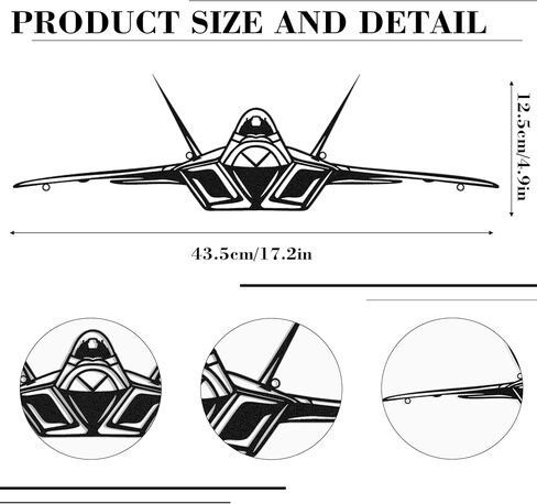 Zckjnoi F22 Raptor Metal Wall Art – Minimalist Airplane Wall Decor for Men, Aviation Enthusiasts, Fans & Kids – Unique Durable Aviation Gifts, Aircraft Wall Art for Office Home, living Room, Game Room in Saudi Arabia