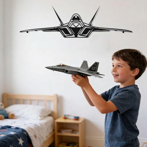 Zckjnoi F22 Raptor Metal Wall Art – Minimalist Airplane Wall Decor for Men, Aviation Enthusiasts, Fans & Kids – Unique Durable Aviation Gifts, Aircraft Wall Art for Office Home, living Room, Game Room in Saudi Arabia