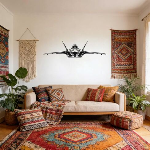 Zckjnoi F22 Raptor Metal Wall Art – Minimalist Airplane Wall Decor for Men, Aviation Enthusiasts, Fans & Kids – Unique Durable Aviation Gifts, Aircraft Wall Art for Office Home, living Room, Game Room in Saudi Arabia