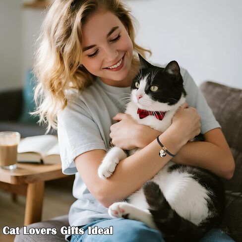 لطيف سهرة القط سوار للنساء الرجال، أبيض وأسود سهرة القط هدايا لمحبي القطط، سهرة القط مجوهرات هدية لعيد الميلاد عيد الميلاد in Kuwait