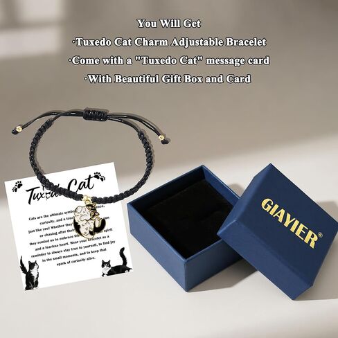 لطيف سهرة القط سوار للنساء الرجال، أبيض وأسود سهرة القط هدايا لمحبي القطط، سهرة القط مجوهرات هدية لعيد الميلاد عيد الميلاد in Kuwait
