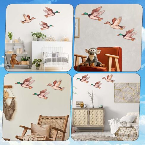 Goktvai 3pcs Wooden Mallard Duck Wall Decor, 3 Size Duck Hunting Wall Decor Rustic Farmhouse Art Decoration for Entryway Nursery Living Room Housewarming Gift in Kuwait