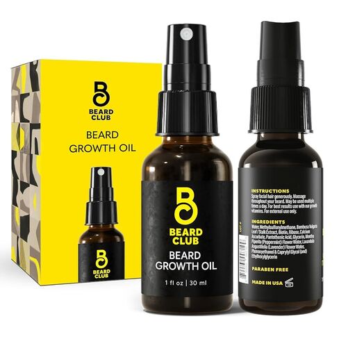 بيرد كلوب - زيت نمو اللحية - لنمو لحية أكثر كثافة وامتلاءً، ملء رقع - عجلات طبيعية صحية، مصل نمو اللحية بجوز الهند والأفاكادو لتحفيز نمو شعر الوجه أكثر سمكا وامتلاءً وصحة in Kuwait