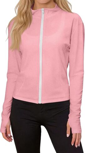Women's Upf 50+ Lightweight Athletic Jacket Sun Protection Full Zip Long Sleeve Hiking Outdoor Shirts in Saudi Arabia