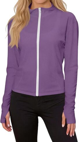Women's Upf 50+ Lightweight Athletic Jacket Sun Protection Full Zip Long Sleeve Hiking Outdoor Shirts in Saudi Arabia