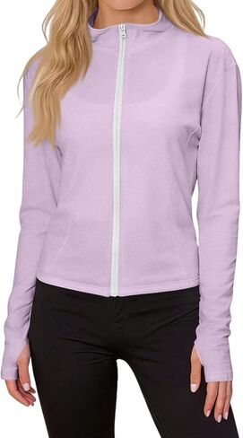 Women's Upf 50+ Lightweight Athletic Jacket Sun Protection Full Zip Long Sleeve Hiking Outdoor Shirts in Saudi Arabia