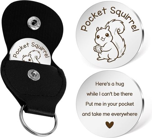 Squirrel Themed Gifts Squirrel Keychain Cute Animal Pocket Hug Token Emotional Support Gift Small Easter Christmas Gifts for Squirrels Lovers Boyfriend Girlfriend Son Daughter Best Friend Women Men in Saudi Arabia