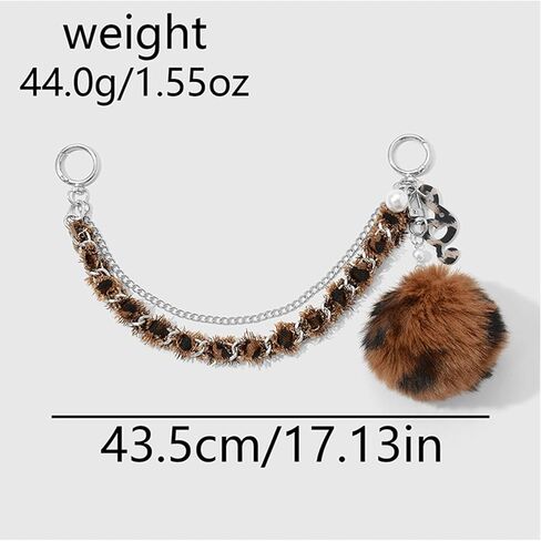 Pom Pom Bag Charm Chain for Women, Cute Plush Pom Purse Chains Bag Extender Chain for Handbags in Kuwait