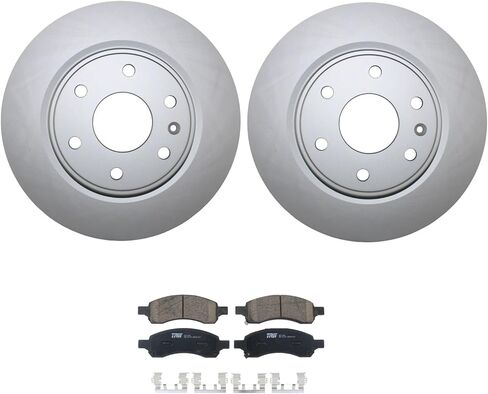 Coated 325mm Disc Rotors and TRW Pro Ceramic Pad Set with Hardware and Acoustic Sensors Front Brake Kit For Buick Enclave Chevrolet Traverse GMC Acadia Limited Saturn Outlook 3.6L V6 in Kuwait
