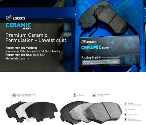 R1 Concepts Front and Rear Brake Kit For 2001-2006 BMW 330Ci, 2001-2005 BMW 330i, 330xi| Drilled Slotted Brake Rotors| Ceramic Brake Pads and Rotors Kit in Kuwait