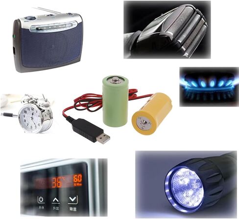 Universal LR20 D Battery Eliminators USB Powered Cable Replace 2Pcs 1.5V D Size Battery for Toy Controllers Flashlight in Kuwait